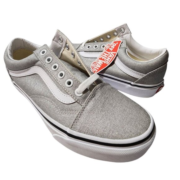 Vans Old Skool Glitter Grey Silver & Canvas 6.0M/7.5W‎ - Picture 1 of 8